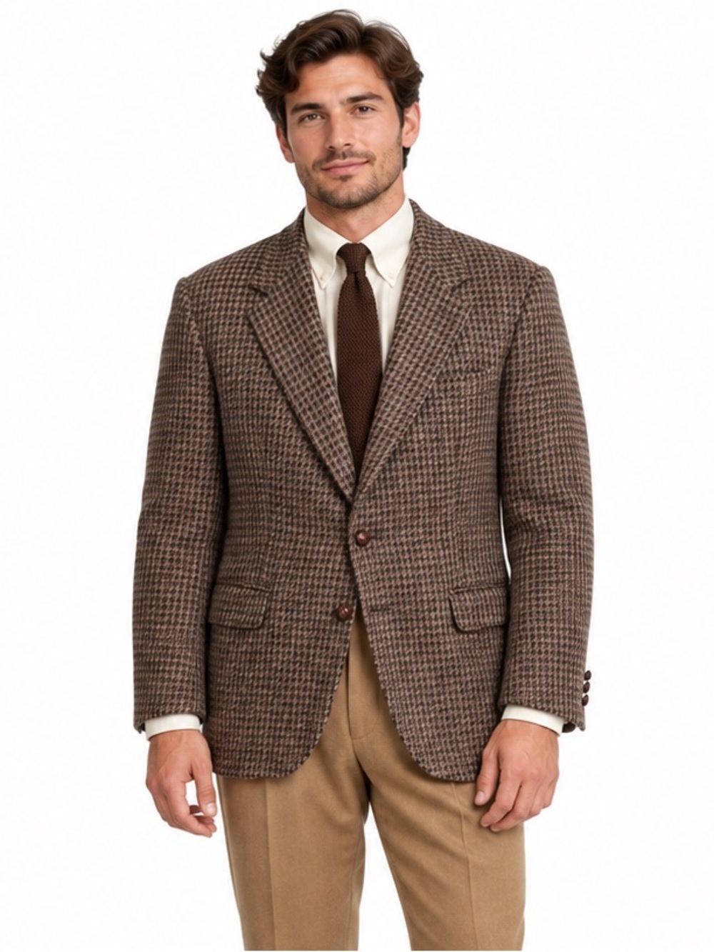 Brown Houndstooth Sport Coat Blazer - Men